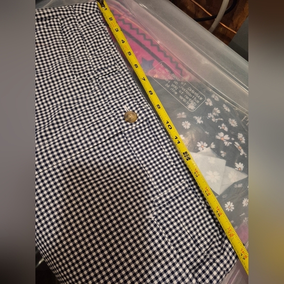 Talbots Navy Blue & White Gingham Check Cropped Pants size 12P - Picture 7 of 7